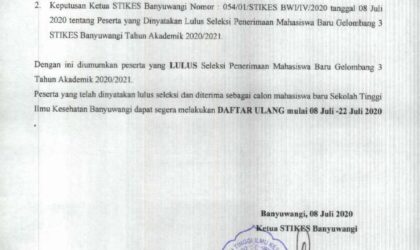 PENGUMUMAN SIPENMARU GEL.3 TA. 2020-2021