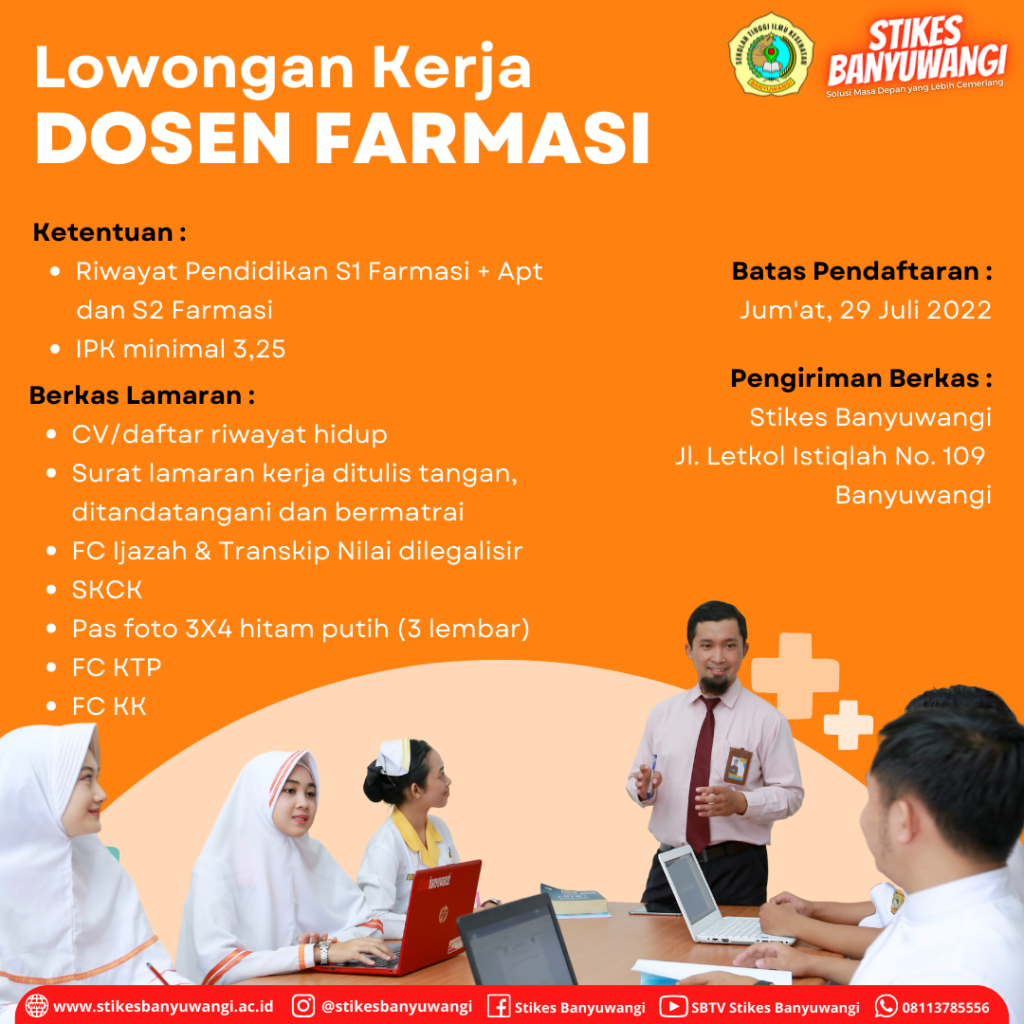 Lowongan Kerja Sebagai Dosen Farmasi Terbaru